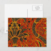 William Morris India Rood Bloem Motief Vintage Kla Briefkaart (Voorkant / Achterkant)
