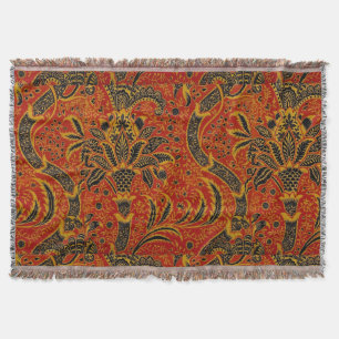 William Morris India Rood Bloem Motief Vintage Kla Deken