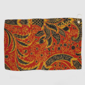 William Morris India Rood Bloem Motief Vintage Kla Golfhanddoek (Horizontaal)