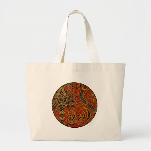 William Morris India Rood Bloem Motief Vintage Kla Grote Tote Bag (Voorkant)