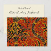 William Morris India Rood Bloem Motief Vintage Kla Kaart (Voorkant / Achterkant)