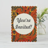 William Morris India Rood Bloem Motief Vintage Kla Kaart (Staand voorkant)