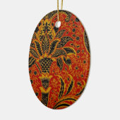 William Morris India Rood Bloem Motief Vintage Kla Keramisch Ornament (Links)