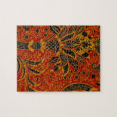 William Morris India Rood Bloem Motief Vintage Kla Legpuzzel (Horizontaal)