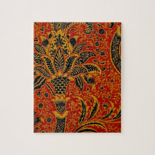 William Morris India Rood Bloem Motief Vintage Kla Legpuzzel