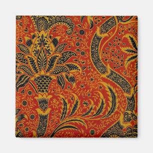 William Morris India Rood Bloem Motief Vintage Kla Magneet