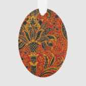 William Morris India Rood Bloem Motief Vintage Kla Ornament (voorkant)