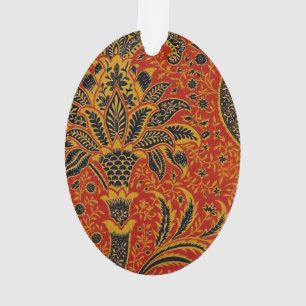 William Morris India Rood Bloem Motief Vintage Kla Ornament
