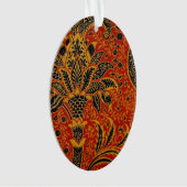William Morris India Rood Bloem Motief Vintage Kla Ornament (voorkant)