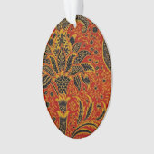 William Morris India Rood Bloem Motief Vintage Kla Ornament (voorkant)