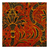 William Morris India Rood Bloem Motief Vintage Kla