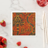 William Morris India Rood Bloem Motief Vintage Kla Servet (Insitu)