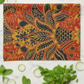 William Morris India Rood Bloem Motief Vintage Kla Theedoek (Gevouwen)