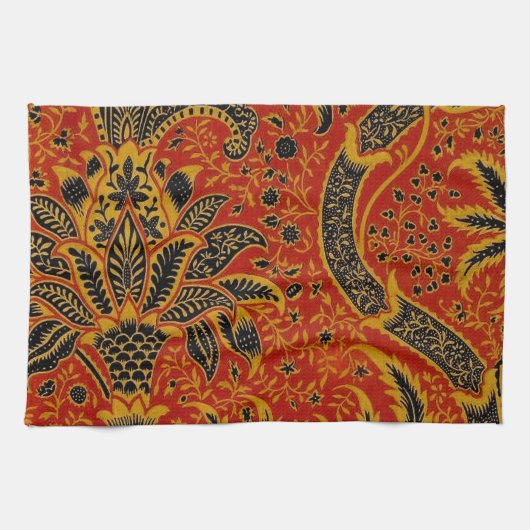 William Morris India Rood Bloem Motief Vintage Kla Theedoek (Horizontaal)