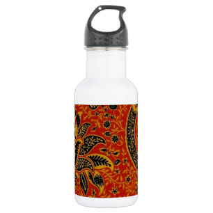 William Morris India Rood Bloem Motief Vintage Kla Waterfles