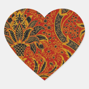 William Morris India Rood Bloemmotief Vintage Klas Hart Sticker
