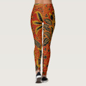 William Morris India Rood Bloemmotief Vintage Klas Leggings (Achterkant)