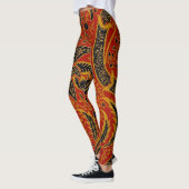 William Morris India Rood Bloemmotief Vintage Klas Leggings (Links)