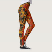 William Morris India Rood Bloemmotief Vintage Klas Leggings (Rechts)