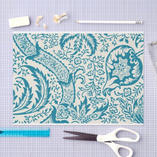 William Morris, Indiaas patroon, Turquoise Tissuepapier (Craft)