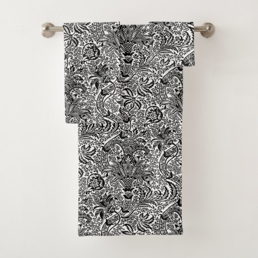 William Morris Indian, Black en White Bad Handdoek (Insitu)