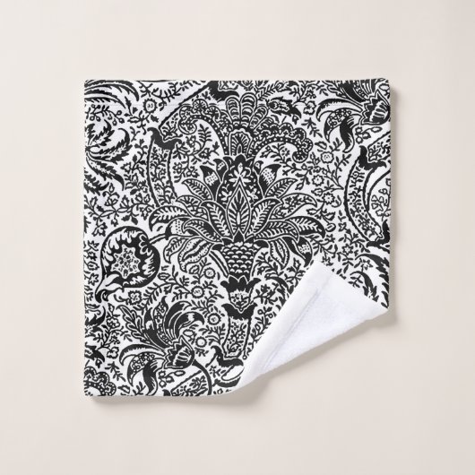 William Morris Indian, Black en White Bad Handdoek (Wasdoekje)