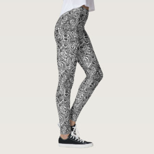 William Morris Indian, Black en White Leggings