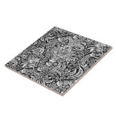 William Morris Indian, Black en White Tegeltje (Zijkant)
