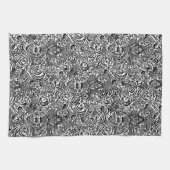 William Morris Indian, Black en White Theedoek (Horizontaal)