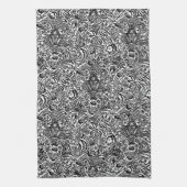 William Morris Indian, Black en White Theedoek (Verticaal)