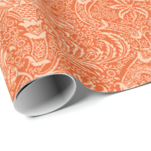 William Morris Indian, Coral Oranje en Peach Cadeaupapier