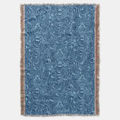 William Morris Indian, Dark Indigo en Sky Blue Deken (Voorkant Verticaal)