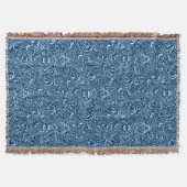 William Morris Indian, Dark Indigo en Sky Blue Deken (Voorkant)