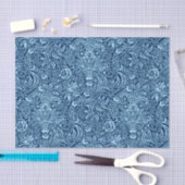 William Morris Indian, Dark Indigo en Sky Blue Tissuepapier (Craft)