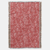 William Morris Indian, Dark Red en White Deken (Voorkant Verticaal)
