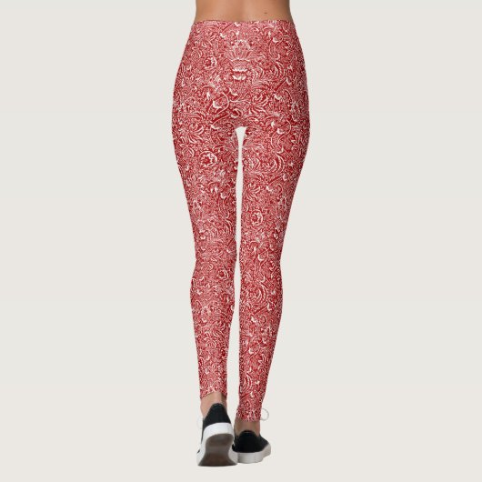 William Morris Indian, Dark Red en White Leggings (Achterkant)