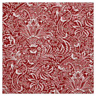William Morris Indian, Dark Red en White Stof