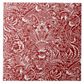 William Morris Indian, Dark Red en White Tegeltje (Voorkant)