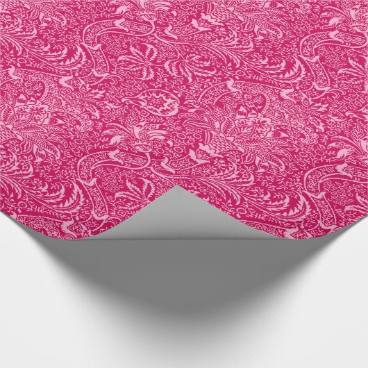 William Morris Indian, Deep Fuchsia Pink Cadeaupapier (Hoek)