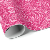 William Morris Indian, Deep Fuchsia Pink Cadeaupapier (Rol Hoek)