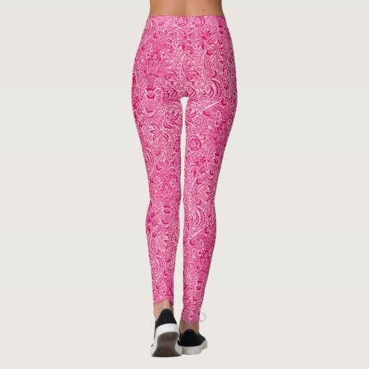 William Morris Indian, Fuchsia and Pastel Pink Leggings (Achterkant)