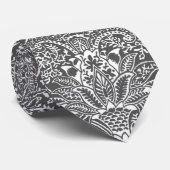 William Morris Indian, Graphite Gray en White Stropdas (Opgerold)