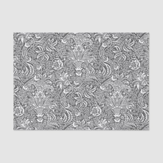 William Morris Indian, Graphite Gray en White Tissuepapier (Voorkant)