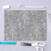 William Morris Indian, Graphite Gray en White Tissuepapier (Craft)