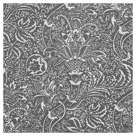 William Morris Indian, Graphite & Light Grey Stof (Swatch)