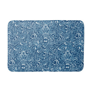 William Morris Indian, Indigo Blue en White Badmat