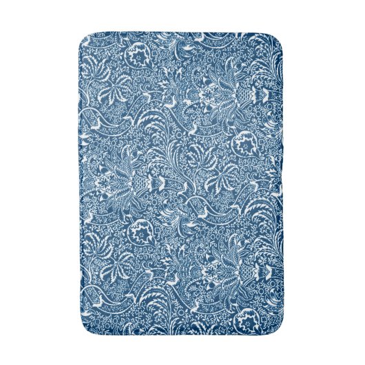 William Morris Indian, Indigo Blue en White Badmat (Voorkant Verticaal)