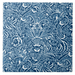 William Morris Indian, Indigo Blue en White Tegeltje