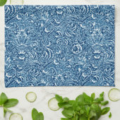 William Morris Indian, Indigo Blue en White Theedoek (Gevouwen)