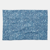William Morris Indian, Indigo Blue en White Theedoek (Horizontaal)